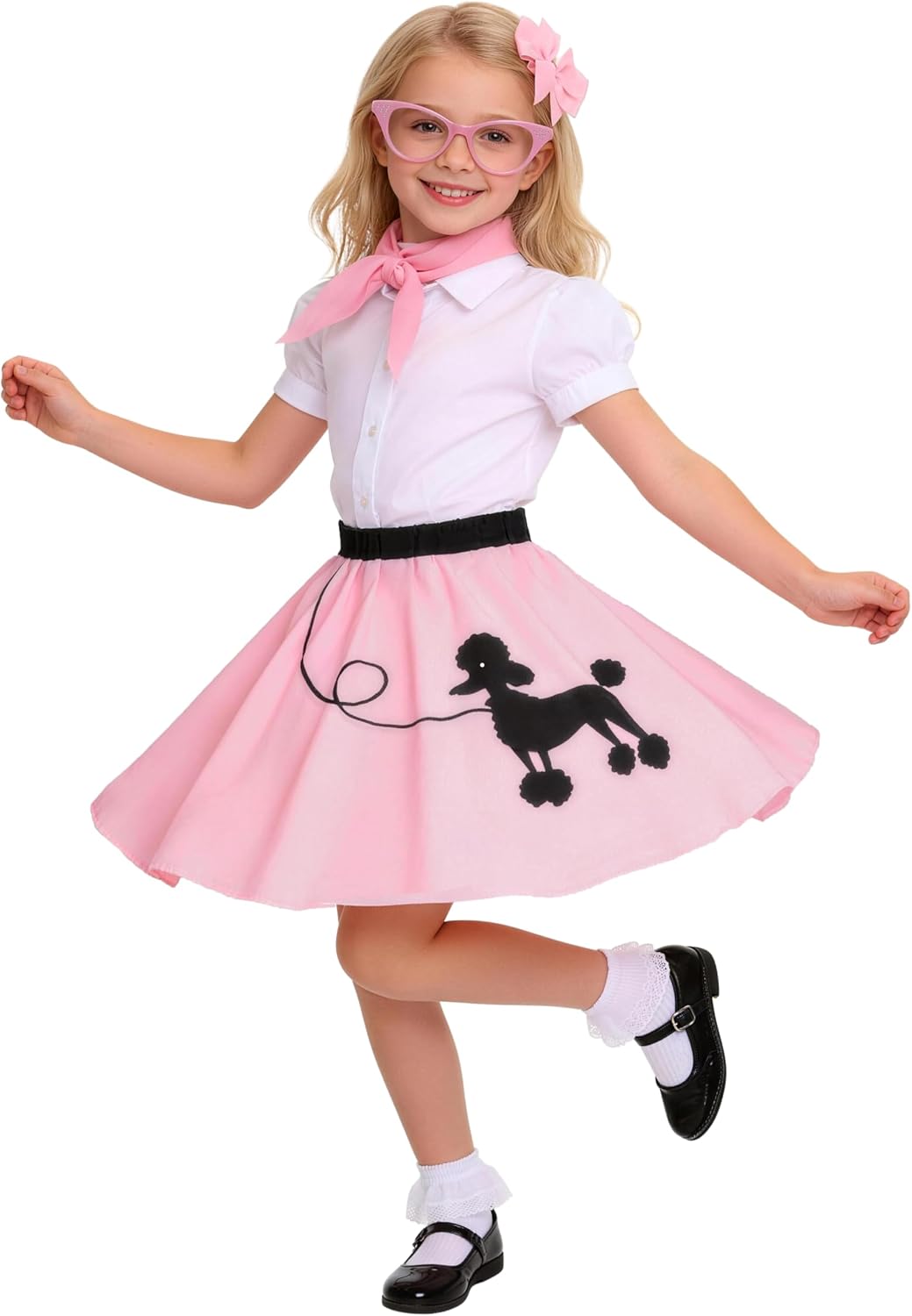 50s Outfit for Kids Poodle Skirt Girls 1950s Dress Costume