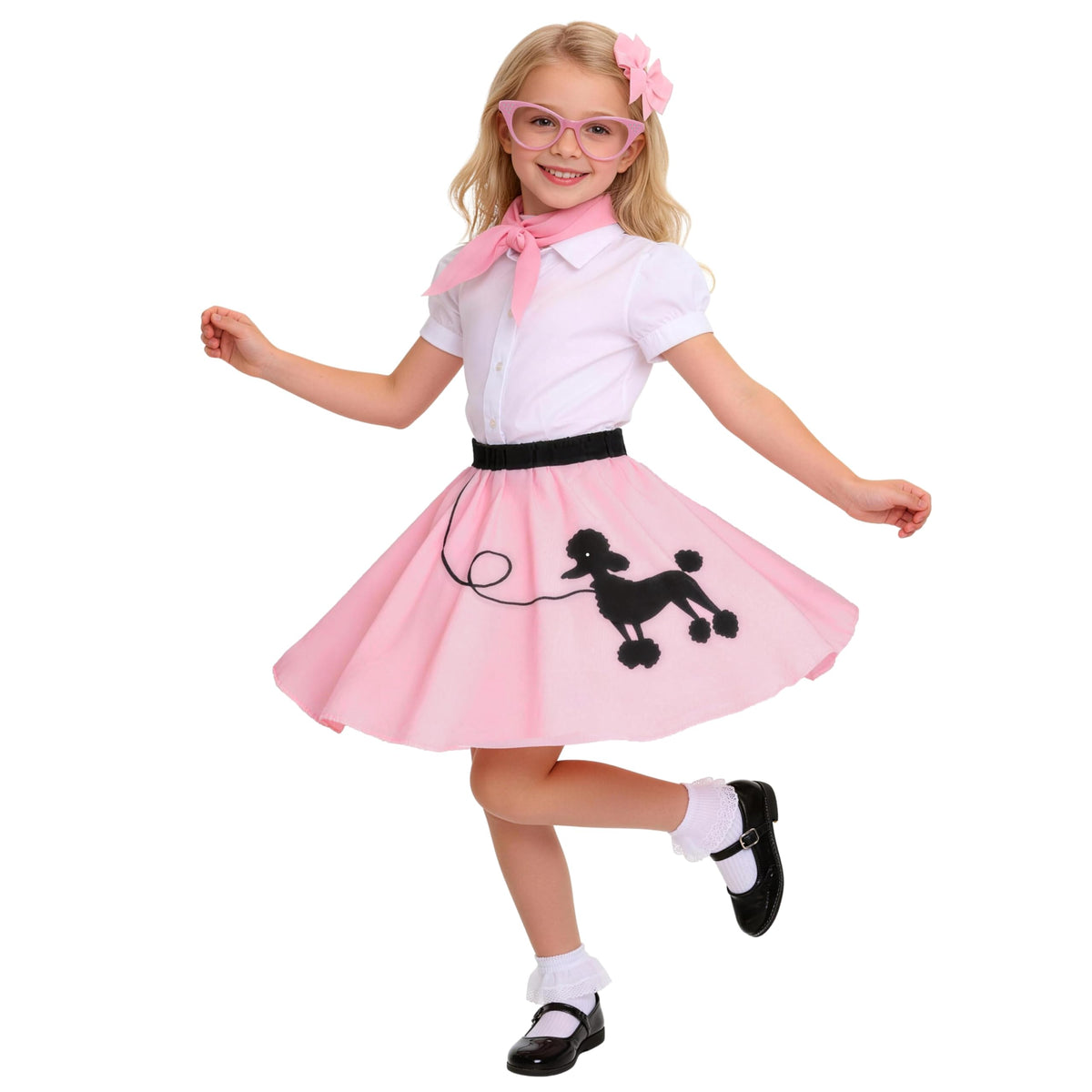 50s Outfit for Kids Poodle Skirt Girls 1950s Dress Costume
