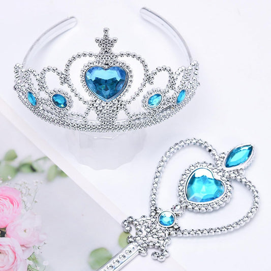 4Pcs Princess Dress Up Accessories for Princess Costume Crown Wand Gift for Girls Christmas Party Halloween Cosplay