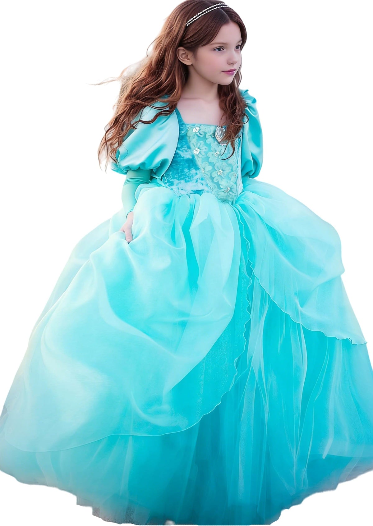 Girls Cinderella Costumes Halloween Princess Dress Up Fancy Birthday Party Ball Gown