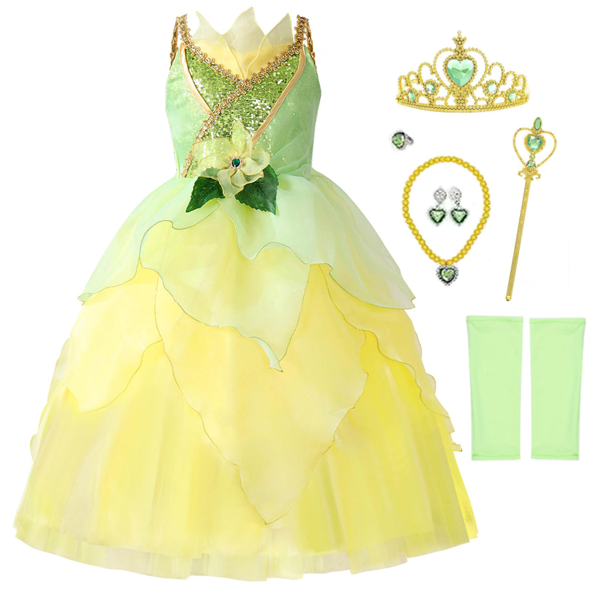 Girls Cinderella Costumes Halloween Princess Dress Up Fancy Birthday Party Ball Gown