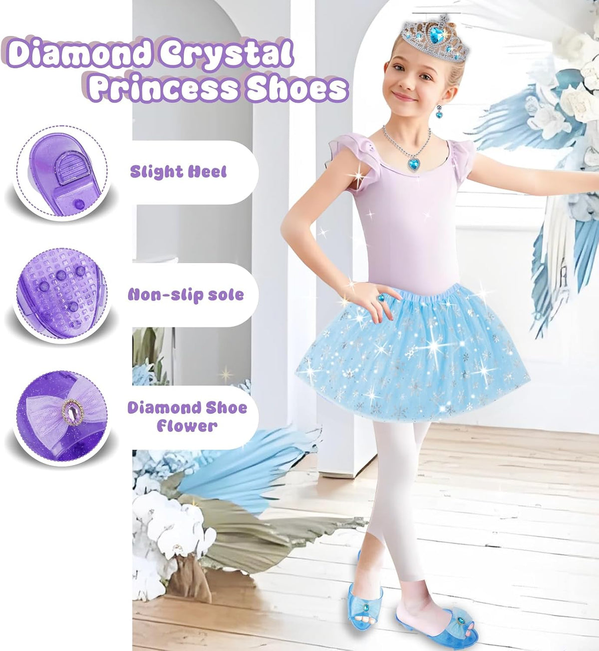 Princess Costume For Girls, Princess Dress Up For Girls 4-6 Years Old