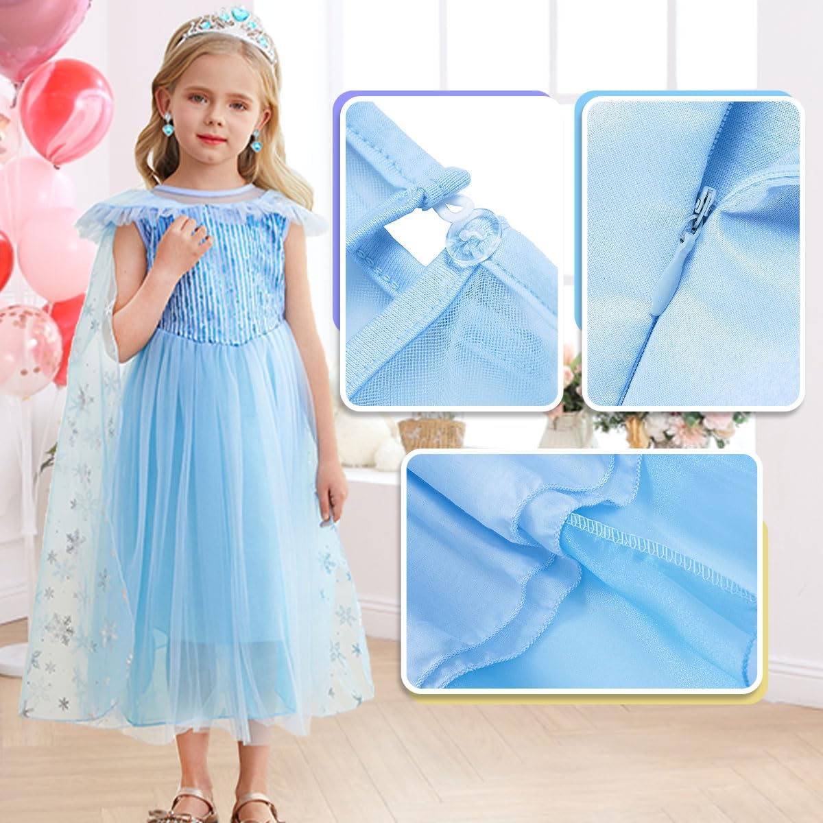 iTVTi Little Girls Blue Princess Dress with Accessories