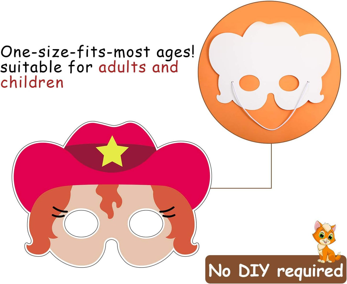 Blulu 16 Piece Farm Forest Animal Masks for Kids, Animal Theme Masks Party