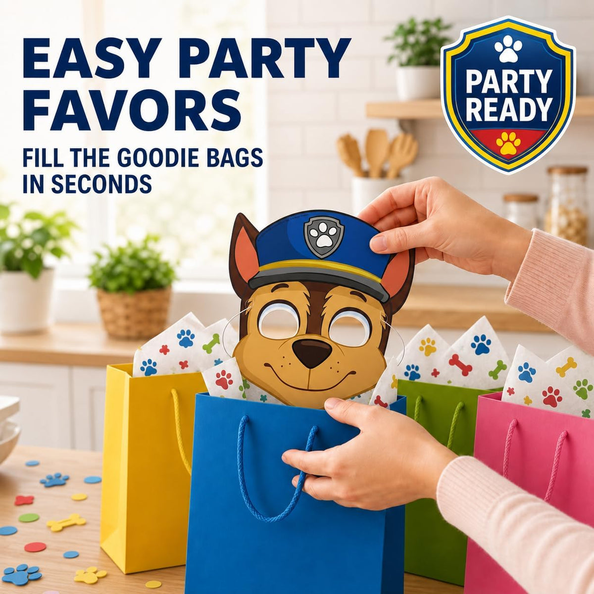 Paw Patrol Party Favors & Birthday Decorations - Character Masks 16-Pack