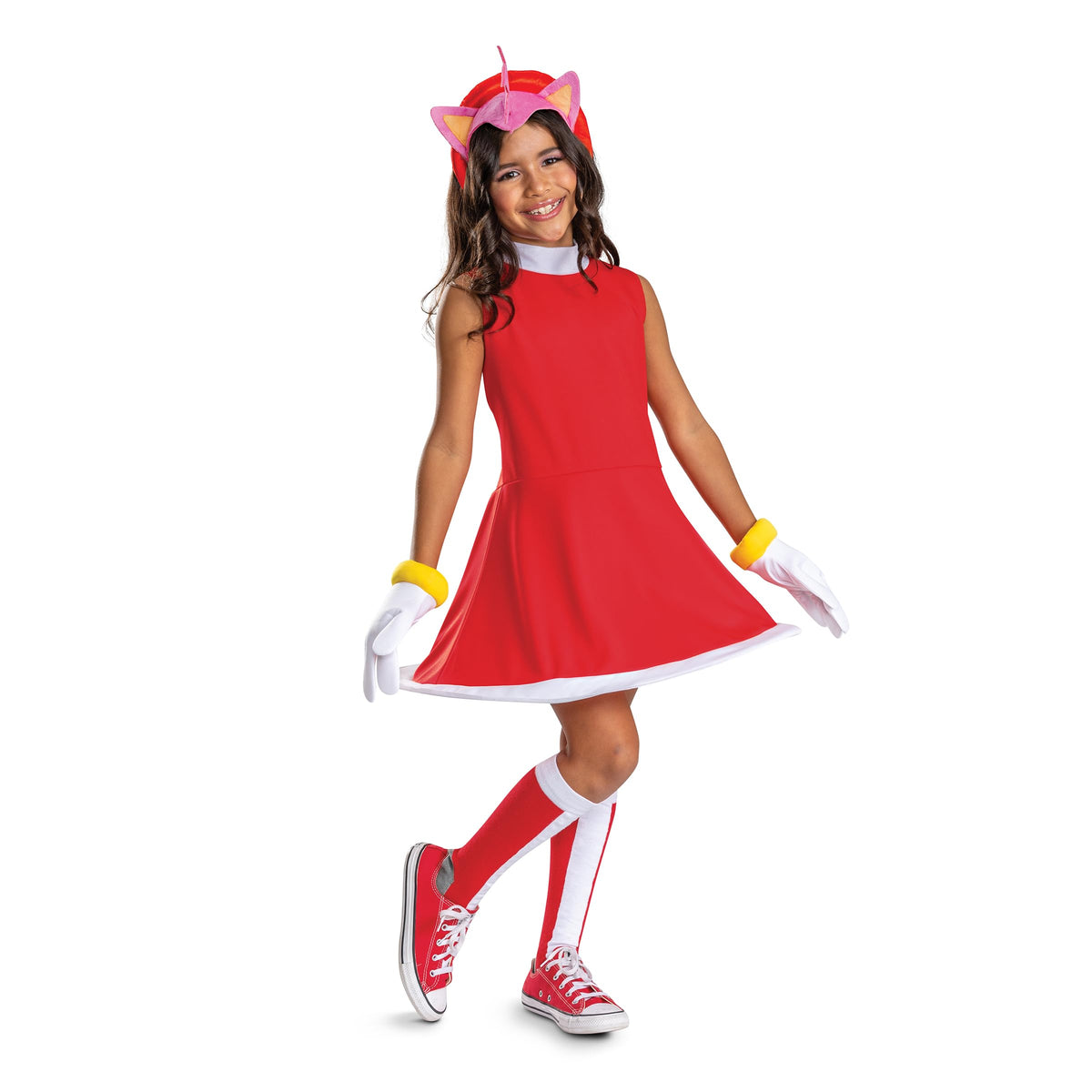 Disguise Girls' Sonic Amy Rose Costume for Kids, Officially Licensed Sonic the Hedgehog Halloween Costume Outfit