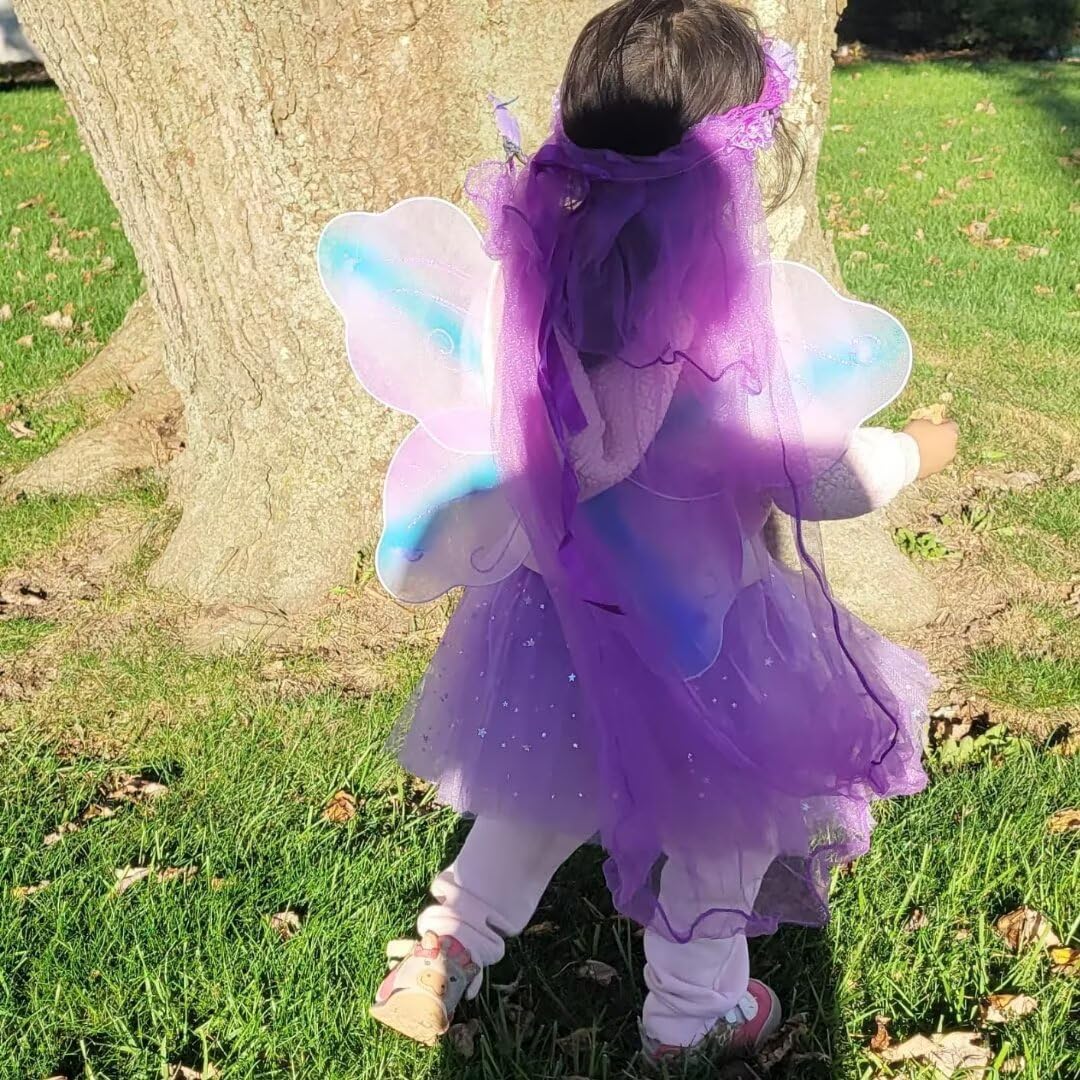 Kids Costume Wings Set for Girls, Butterfly Ladybug Bee Halloween Dress Up