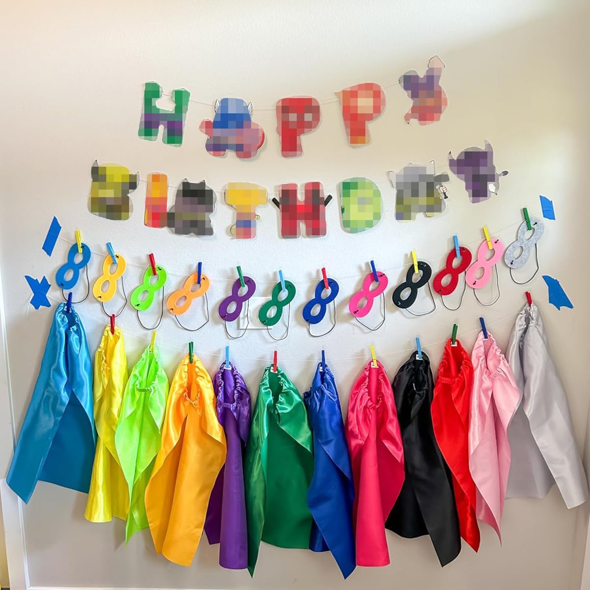 ADJOY Kids Superhero Capes and Masks Birthday Party Dress Up Capes Costume - Mixed Colors