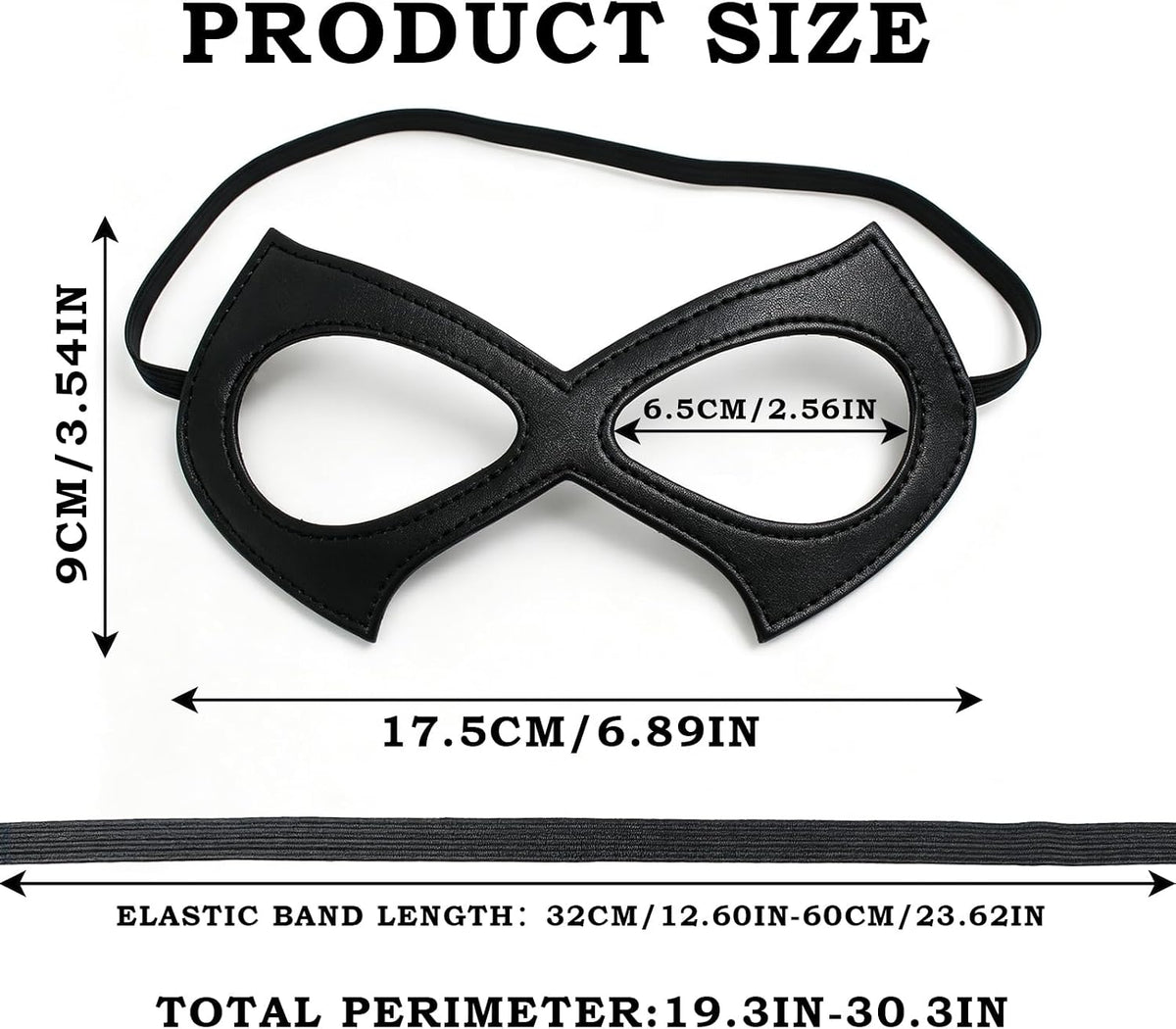 Black Cat Woman Mask, Faux Leather Masquerade Mask for Women, Half Face Halloween Mask with Elastic Strap for Adults for Halloween Cosplay Party Dress Up