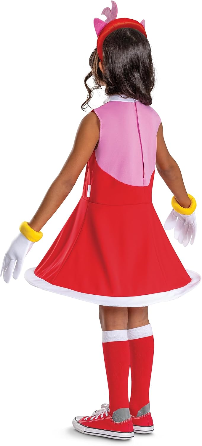 Disguise Girls' Sonic Amy Rose Costume for Kids, Officially Licensed Sonic the Hedgehog Halloween Costume Outfit