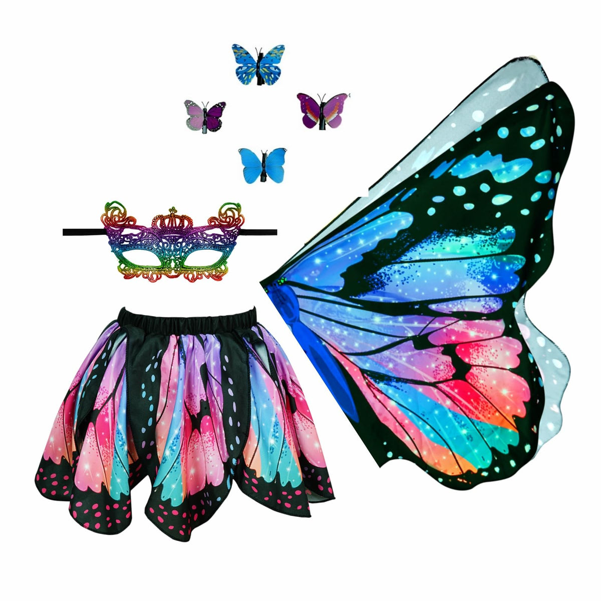 Niurui Kids Fairy Butterfly Wings Costume for Girls Halloween Toddler Dress Up Play Costumes Christmas Party Favors Gifts