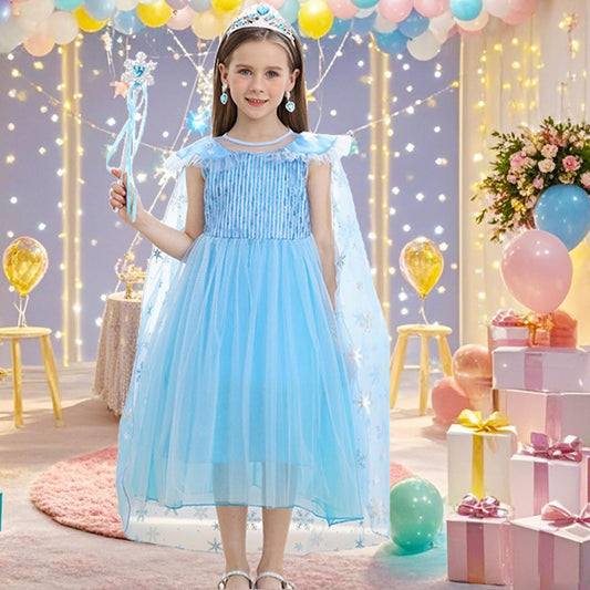 iTVTi Little Girls Blue Princess Dress with Accessories