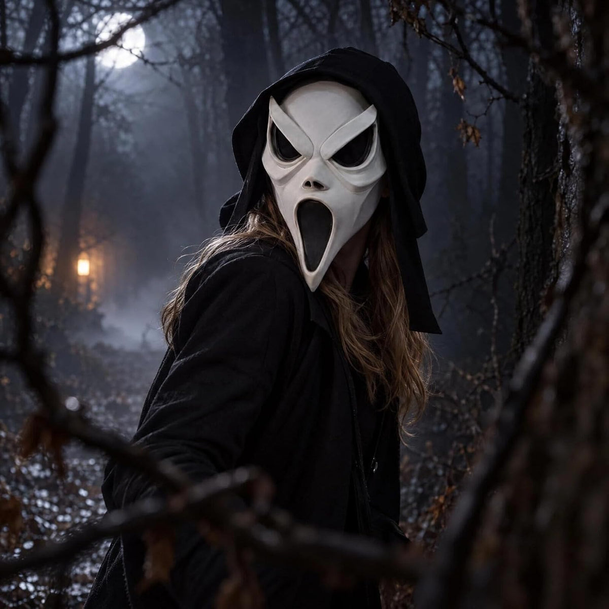 Halloween Scary Face Mask for Adults, Horror Cosplay Costume Accessory