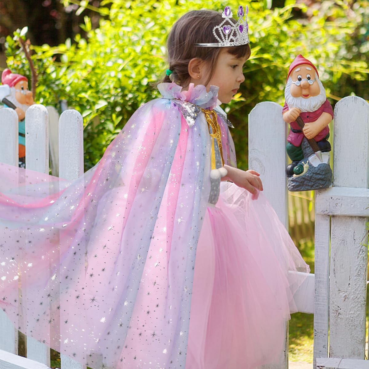 Meland Princess Dress Up Toy for Girls 3-8, Cape & Tutu Set for Girls Gift