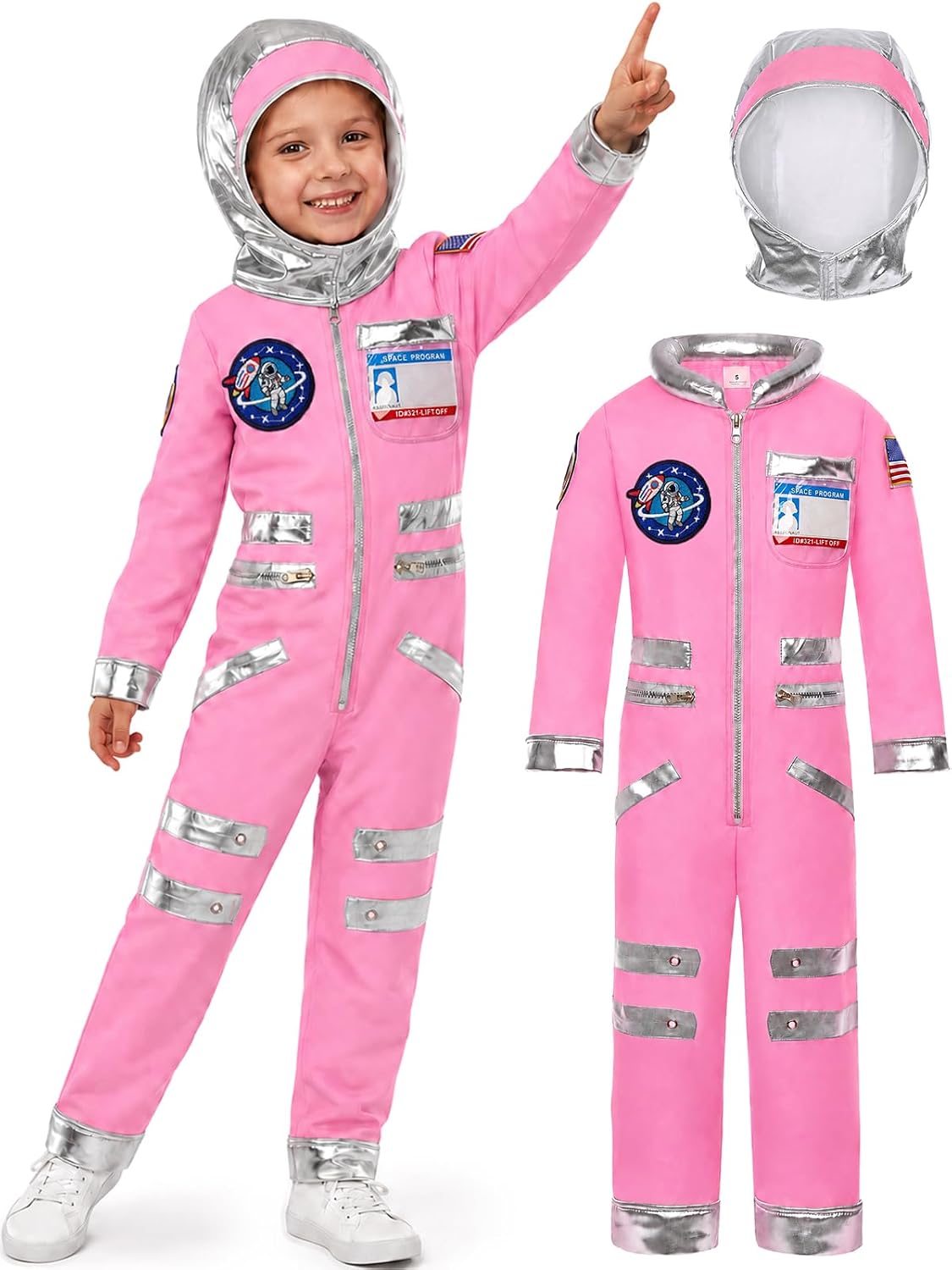 Astronaut Costume for Kids Girls Pink Halloween Space Suit