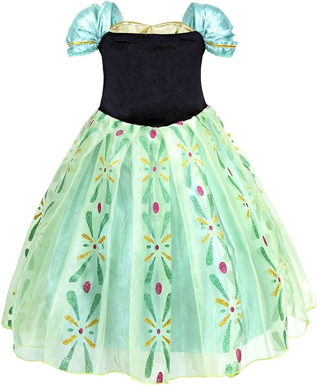 Green Girls Cosplay Dance Dress Princess Costume