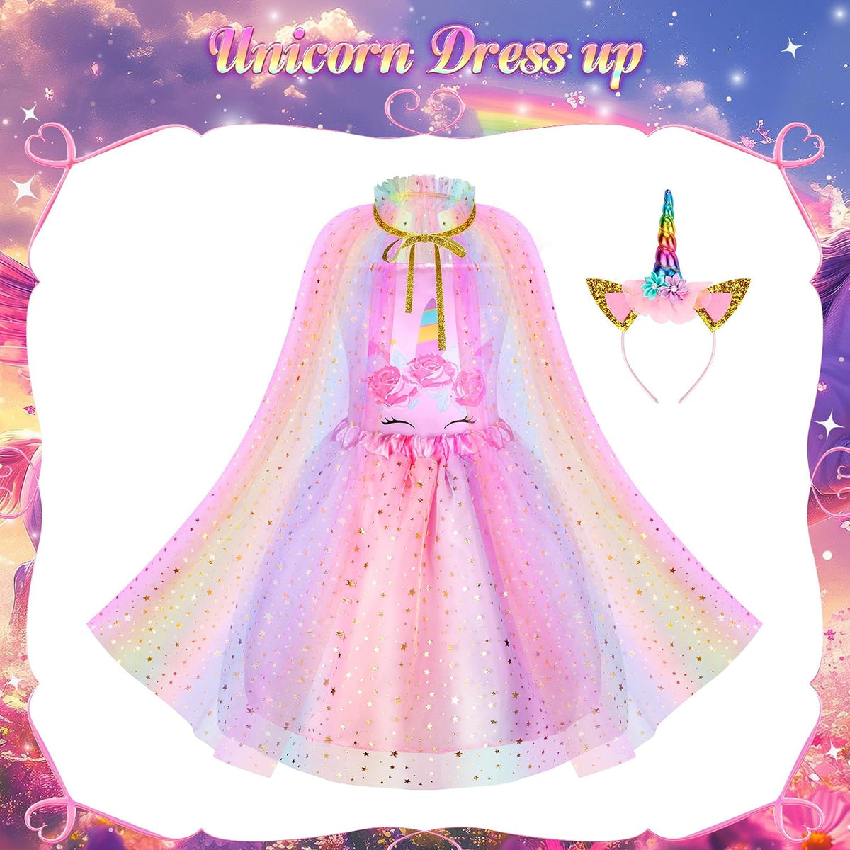 VGOFUN Princess Dress up Clothes for Girl 4-6,Princess Costumes for Girls