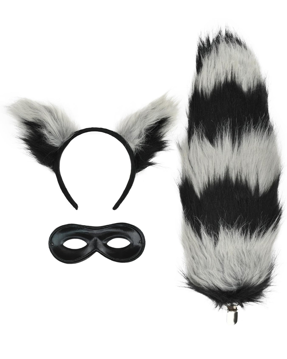 3 PCS Raccoon Costume Accessory Set, Halloween Theme Party Dress-up