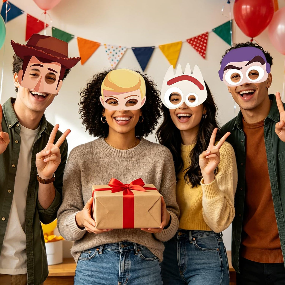 For Toy Theme Story 9Pcs Birthday Party Masks Supplies Halloween Party Favors