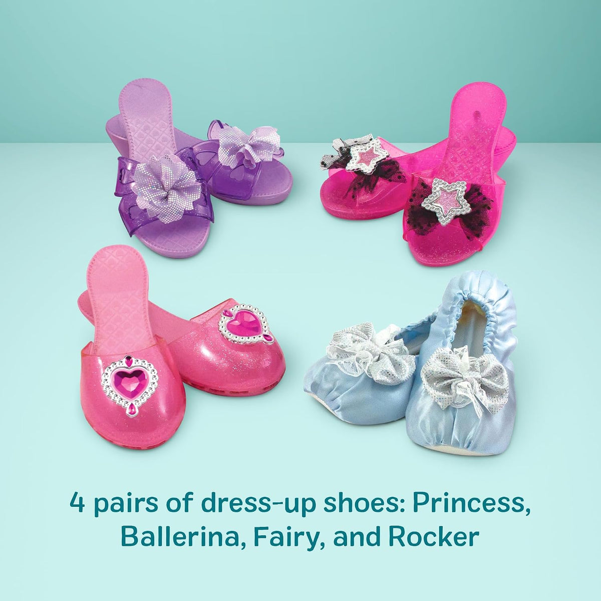 Melissa & Doug Step In Style 4-Pair Dress-Up Shoes Play Set