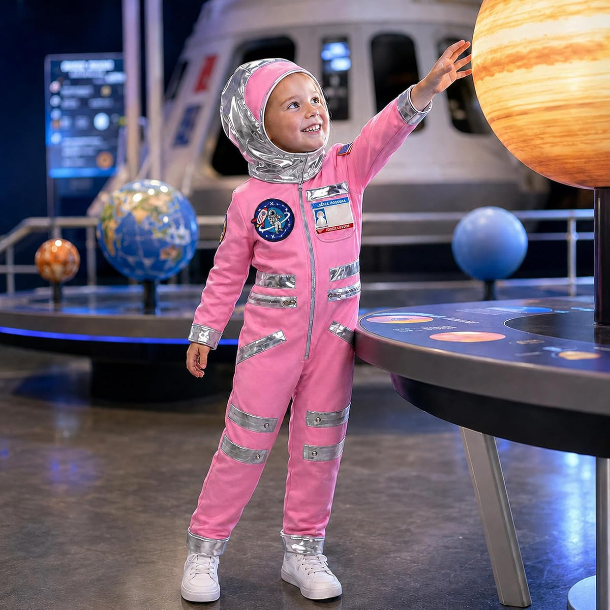 Astronaut Costume for Kids Girls Pink Halloween Space Suit