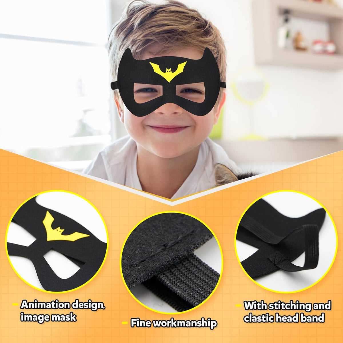 Kids Capes and Masks Boys Girls Costumes for Halloween Christmas Cosplay Dress Up