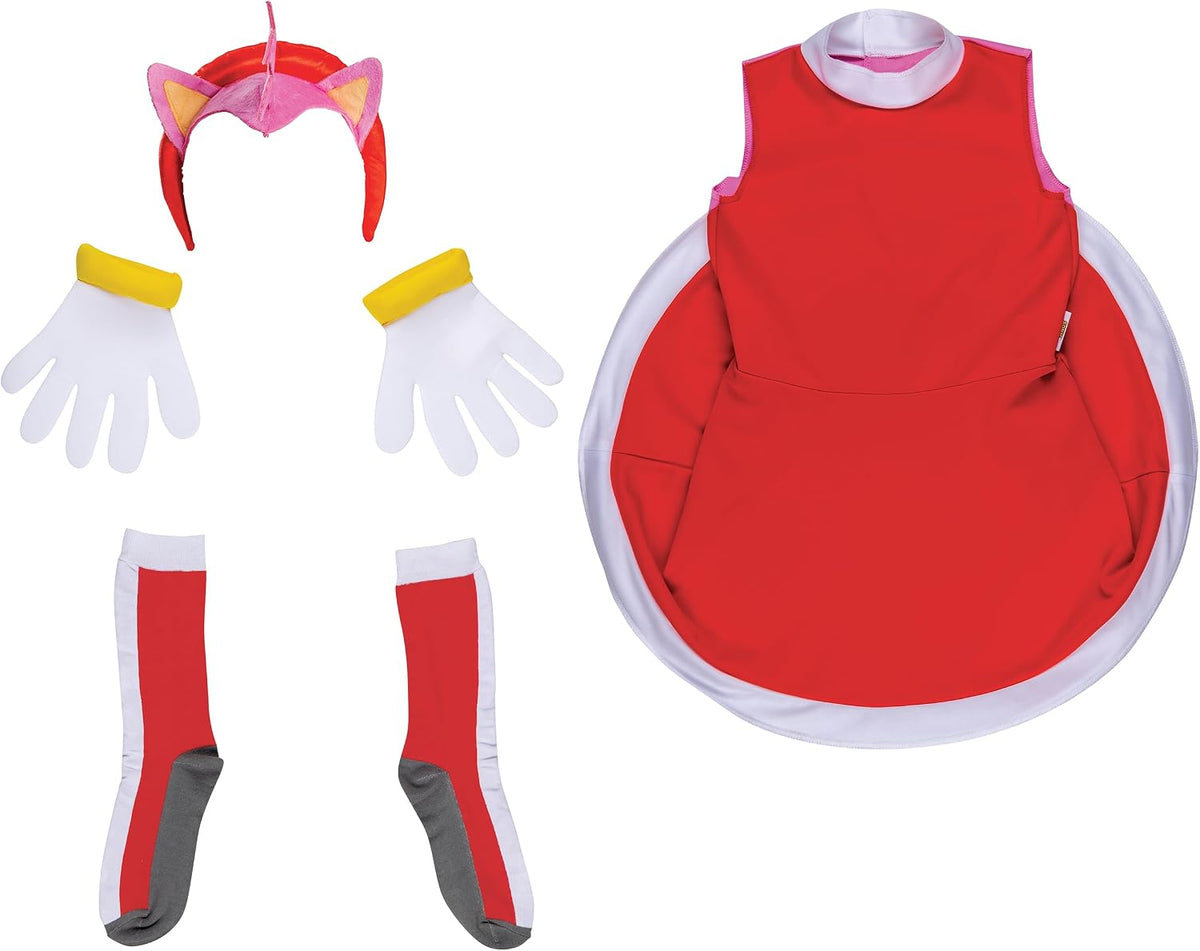 Disguise Girls' Sonic Amy Rose Costume for Kids, Officially Licensed Sonic the Hedgehog Halloween Costume Outfit