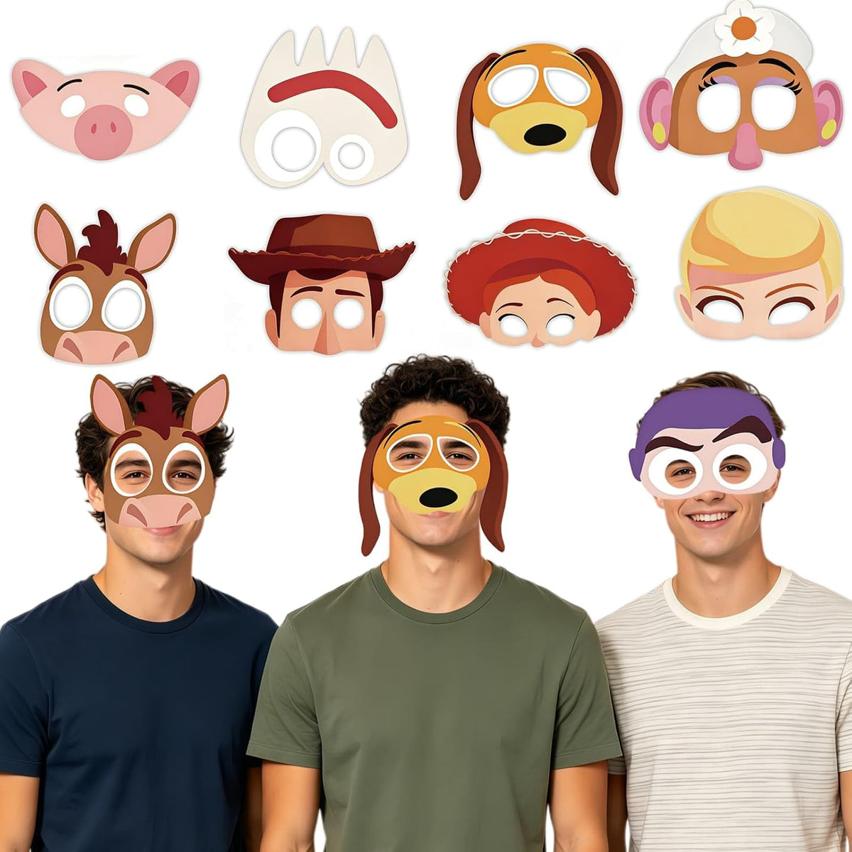 For Toy Theme Story 9Pcs Birthday Party Masks Supplies Halloween Party Favors