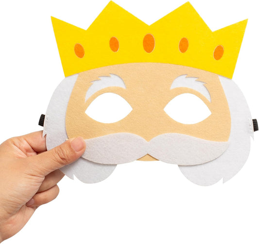 Dragon & Knight Felt Masks for Kids – 4 Pack Fairy Tale Costume Kit for Toddler Kids Role Play, Dress-Up, Story Time, Learning Activities & Birthday Party Favors