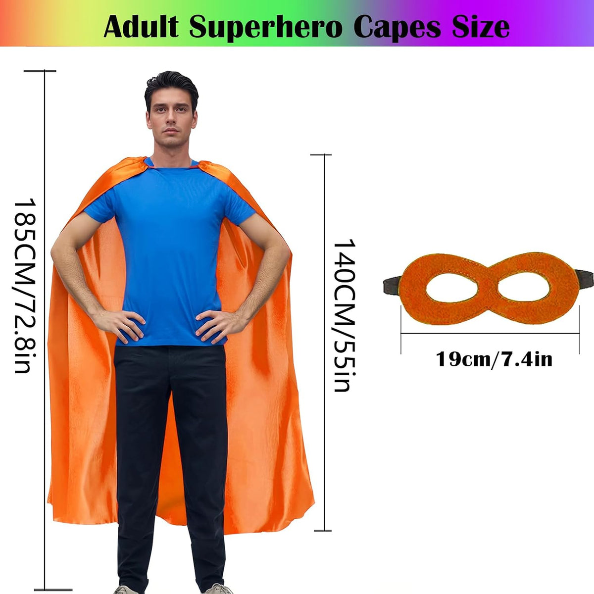 Adult Superhero Cape and Mask for Man and Woman - Halloween Vampire Capes Party Dress Up Superhero Costume Capes
