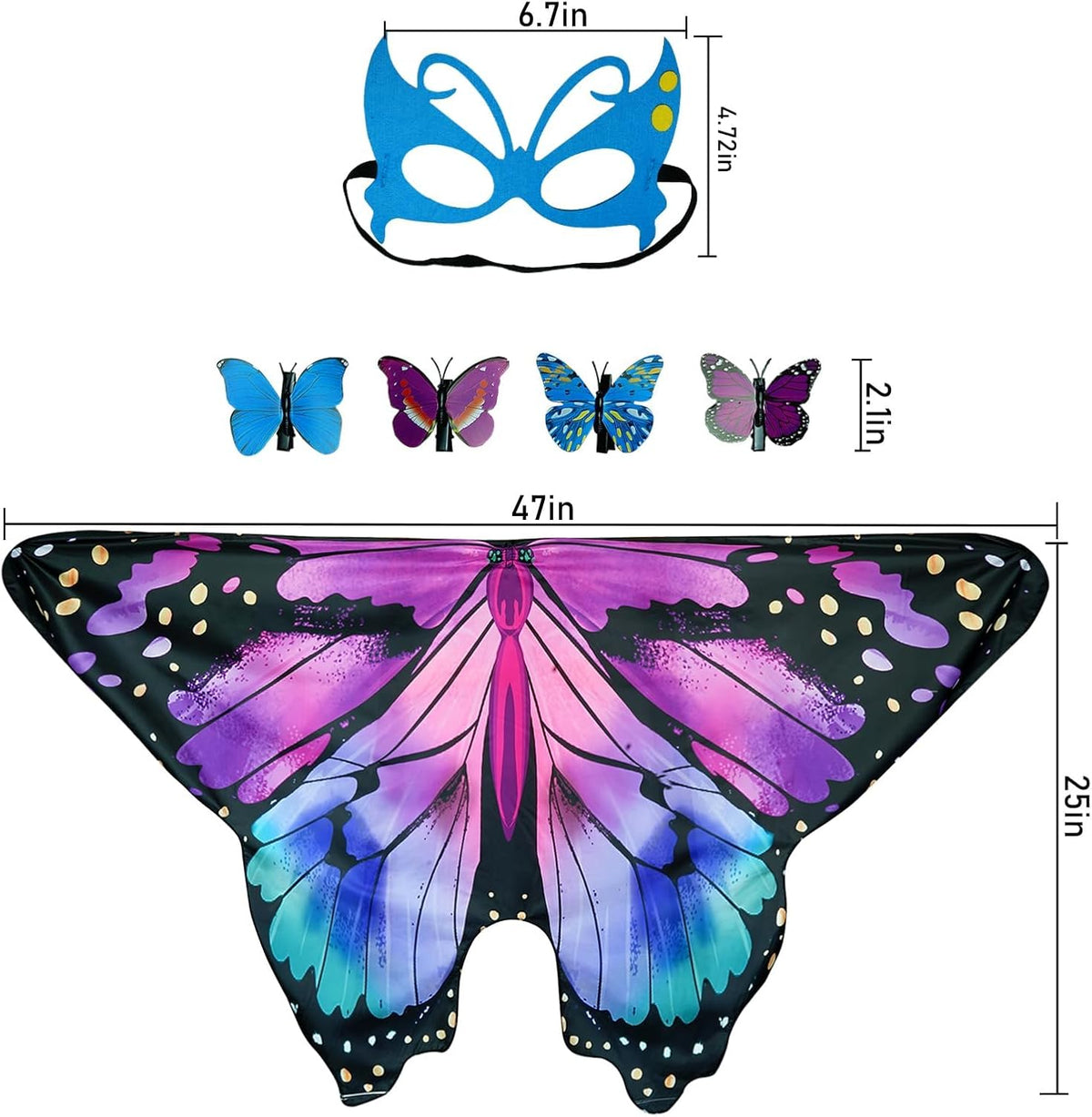 Niurui Kids Fairy Butterfly Wings Costume for Girls Halloween Toddler Dress Up Play Costumes Christmas Party Favors Gifts