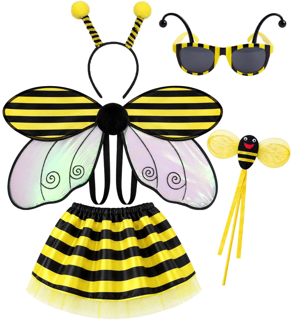 Kids Costume Wings Set for Girls, Butterfly Ladybug Bee Halloween Dress Up