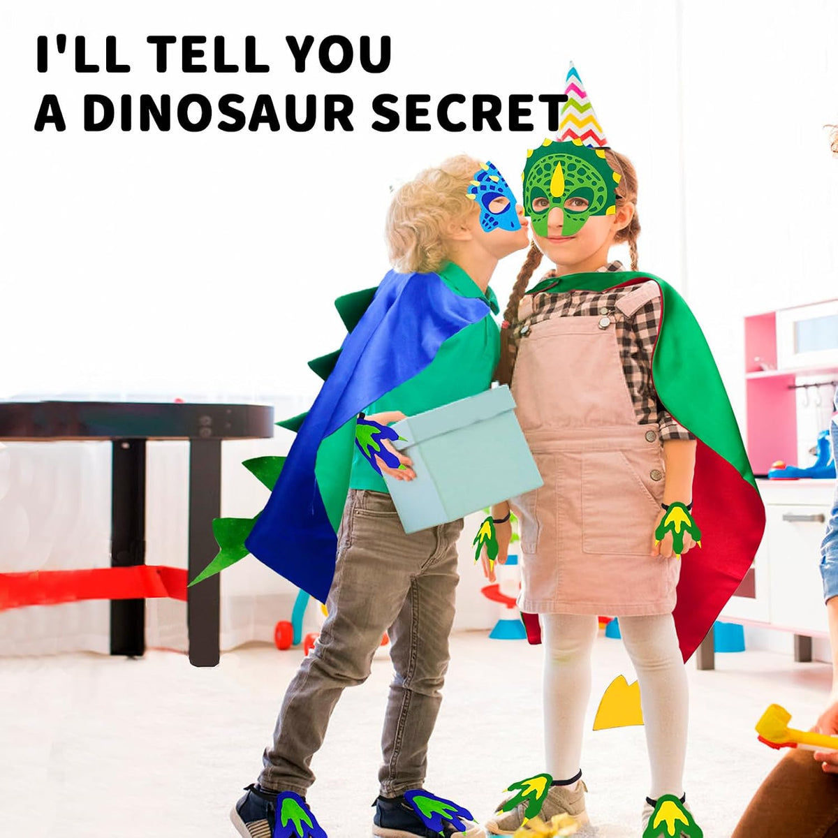 iROLEWIN Dinosaur-Costume for Kids Dinosaur-Capes Masks Claws as Dress Up