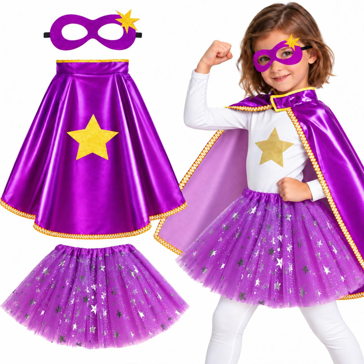 iROLEWIN Superhero-Capes for Kids Toddler Superhero-Costumes for Girls