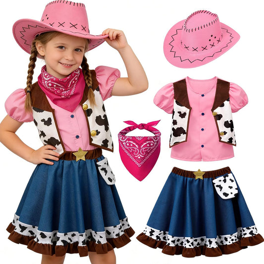 G.C Cowgirl Costume for Girls Kids, Western Cowgirl Outfits for Girls