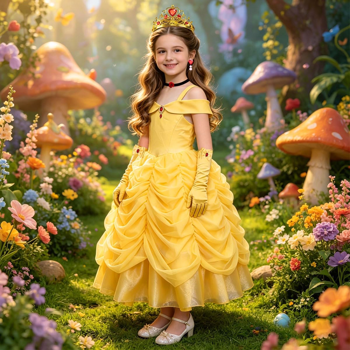 iTVTi Girls Yellow Princess Dress with Accessories