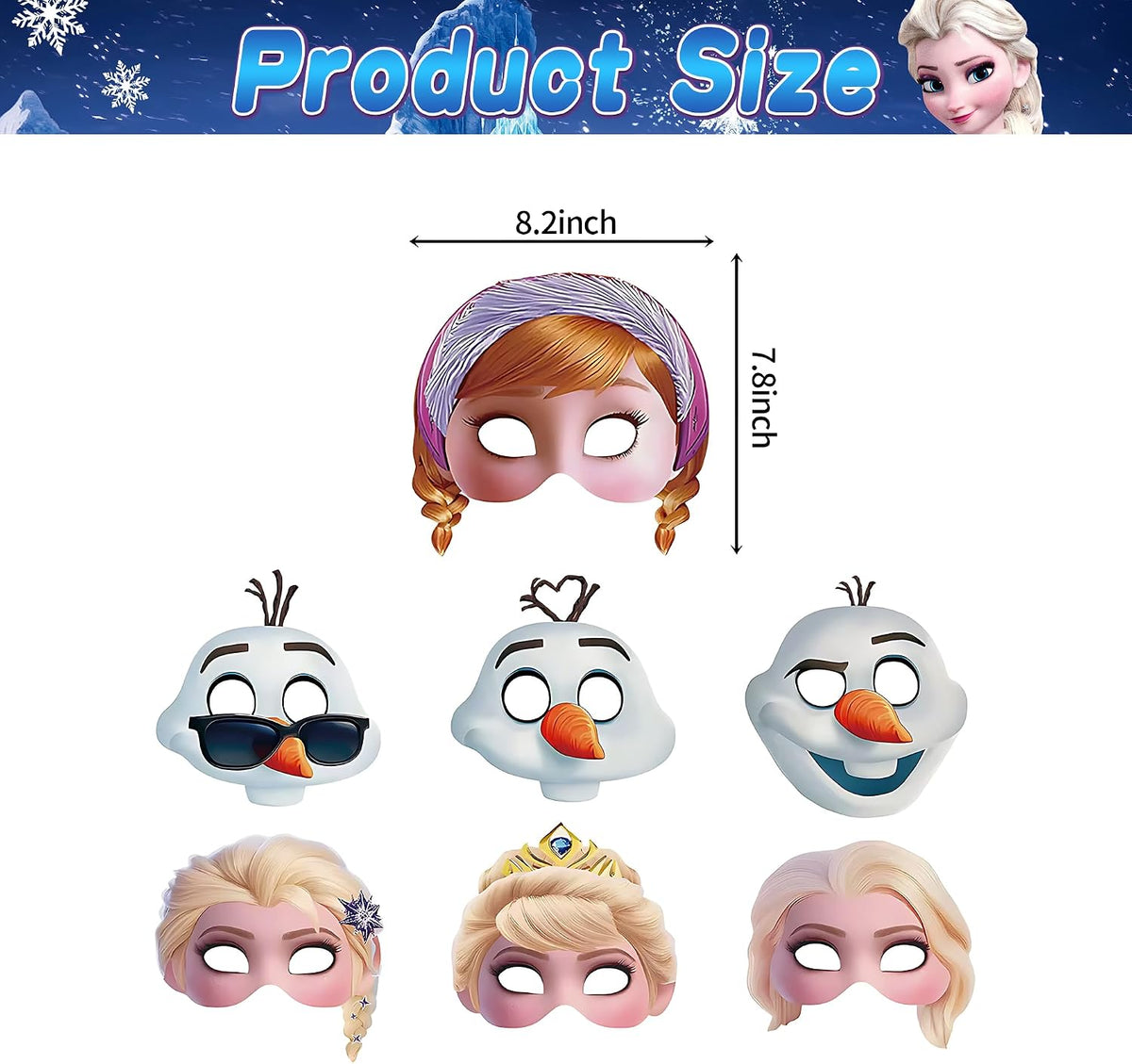 12Pcs Princess Masquerade Mask, Cute Classic Character Masks, Princess Role Playing Props, Birthday Decorations