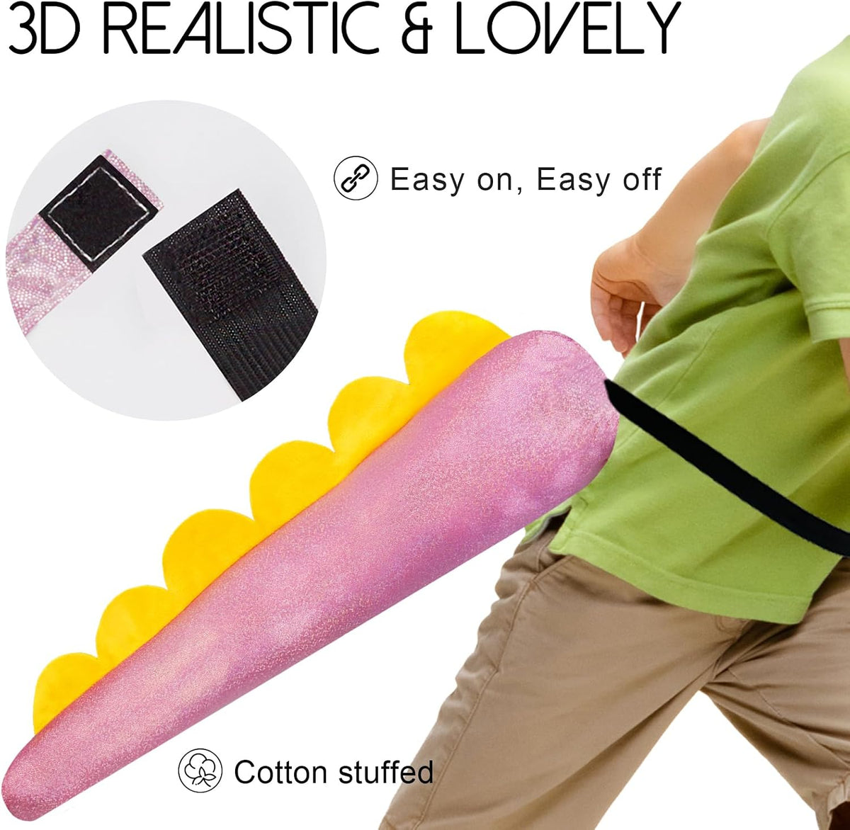 iROLEWIN Dinosaur Dinosaur Tail Costume for Kids and Mask as Boys Dress Up
