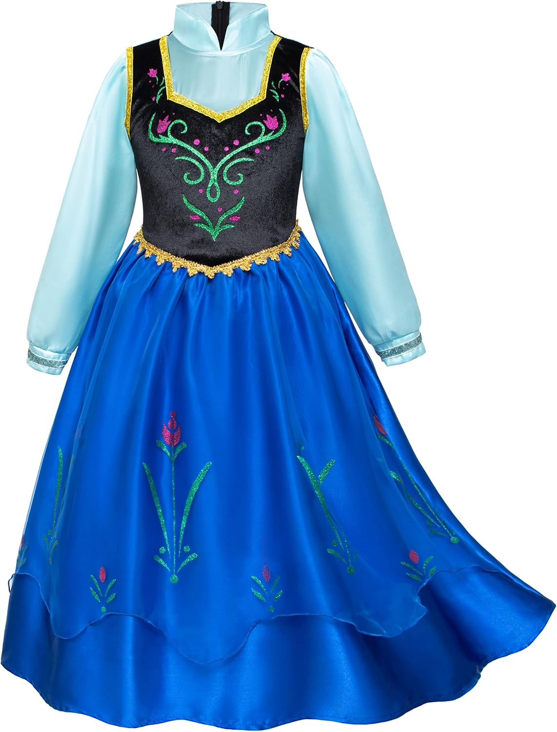Princess Costumes Birthday Party Dress Up for Little Girls/Long Sleeve with Cape