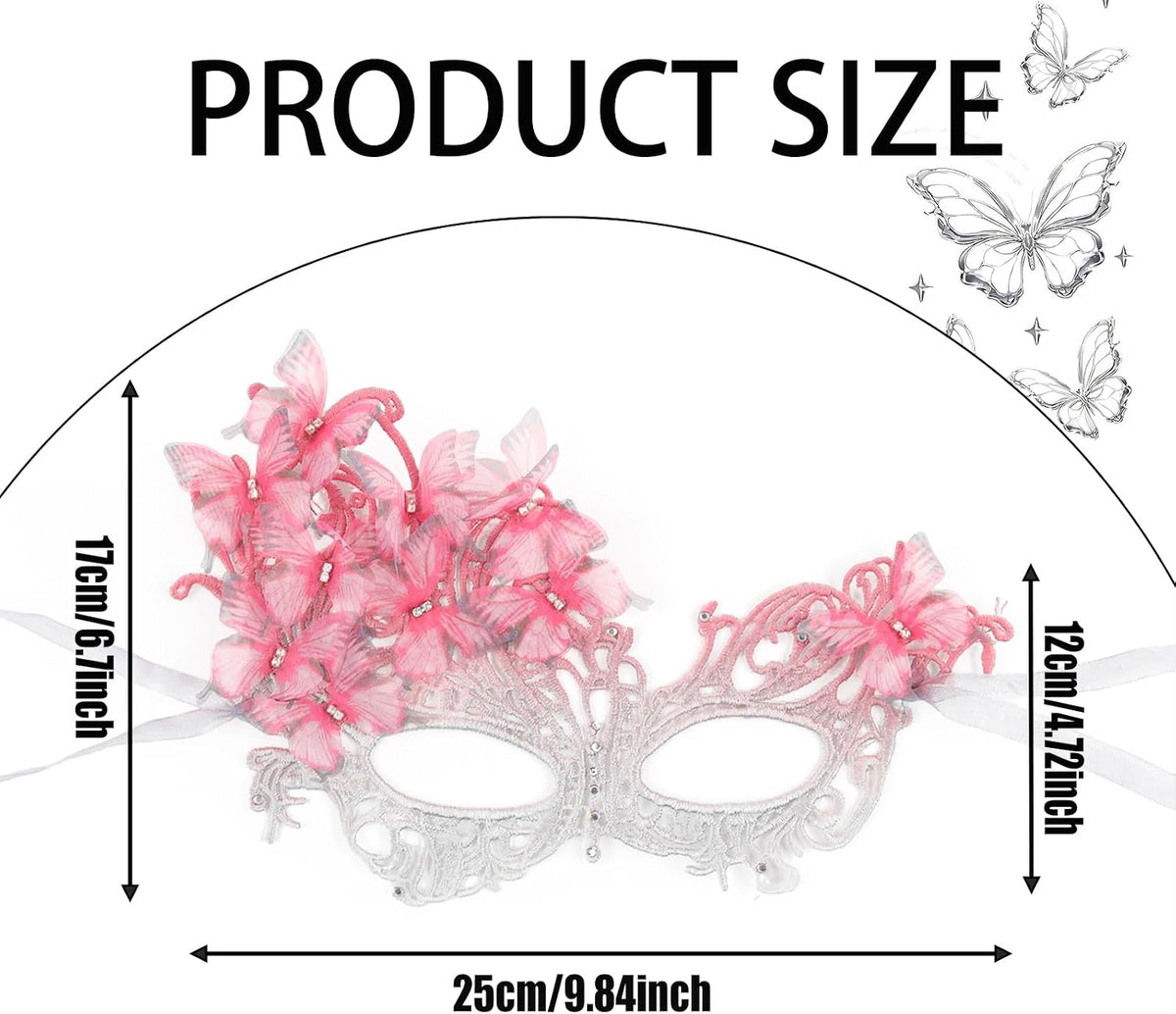 pink halloween Masquerade mask for women and girls - Mardi Gras butterfly mask for halloween Costume parties