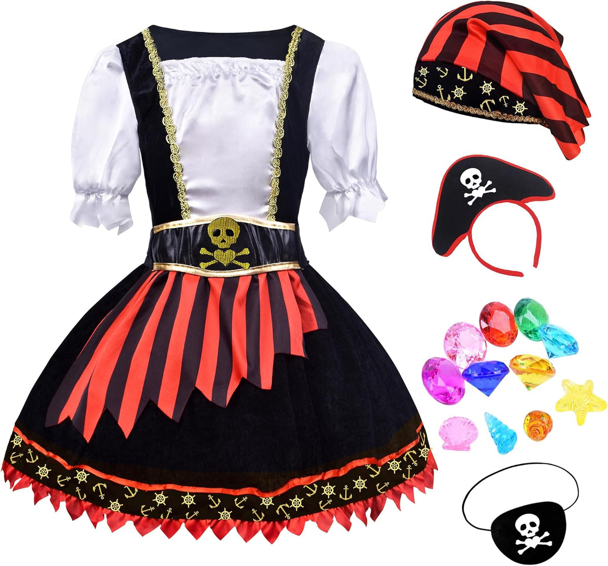 Girls Pirate Costume – Princess Dress for Kids Ages 3–9