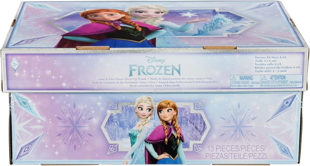 Disney Princess Dress Up Frozen Elsa & Anna Trunk Size 4-6X