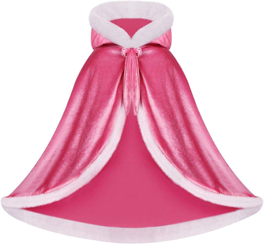 Girls Dress Up Hodded Cape Toddler Costume for Princess Cloaks