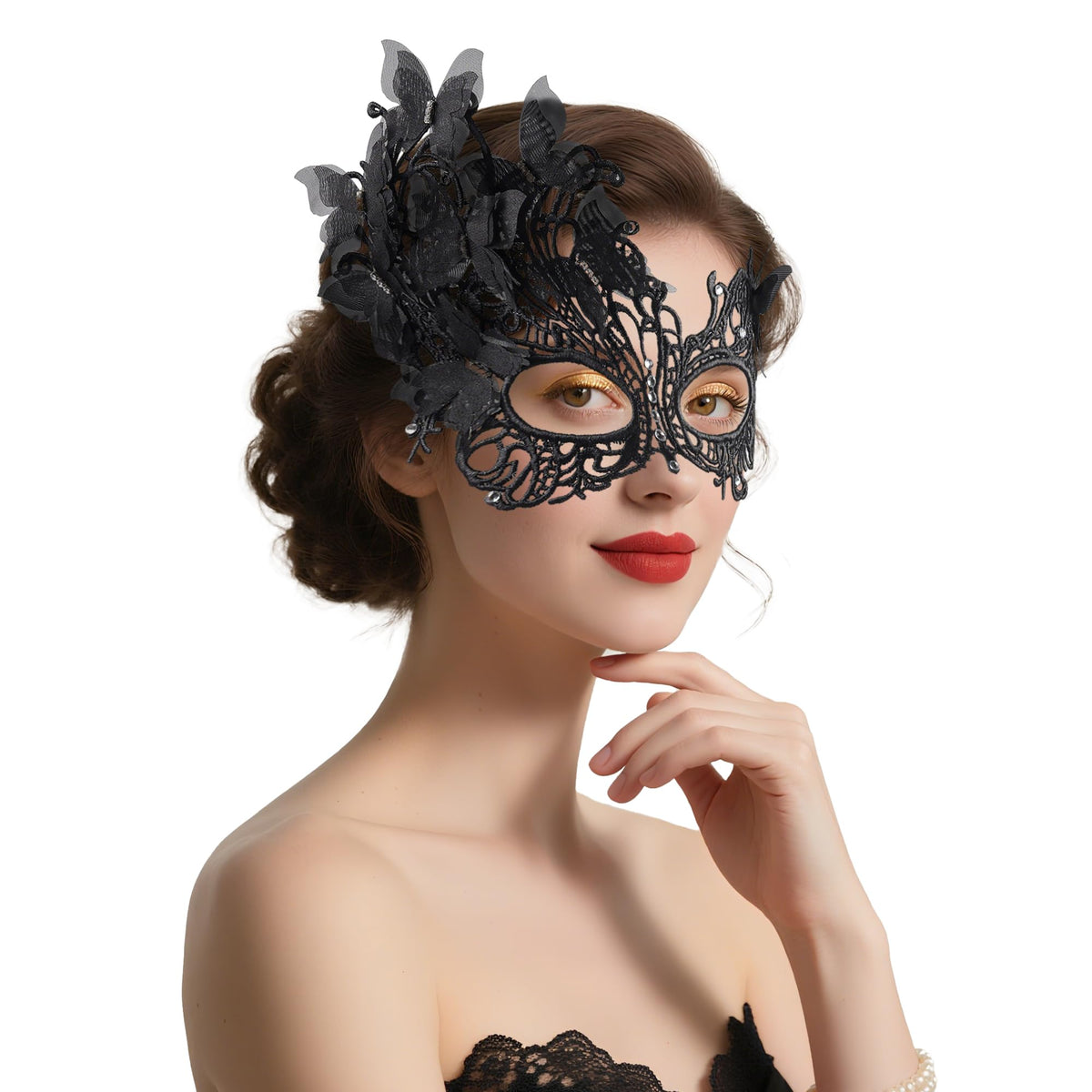 pink halloween Masquerade mask for women and girls - Mardi Gras butterfly mask for halloween Costume parties