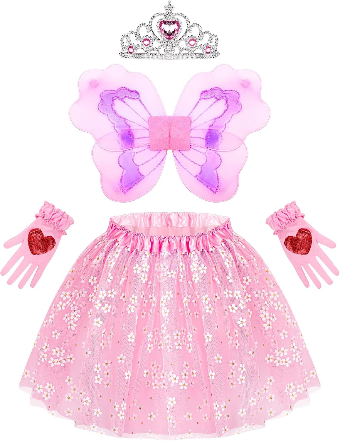 Little Girls Dress Up Costume Set, Fairy Mermaid Princess Dress Up Clothes