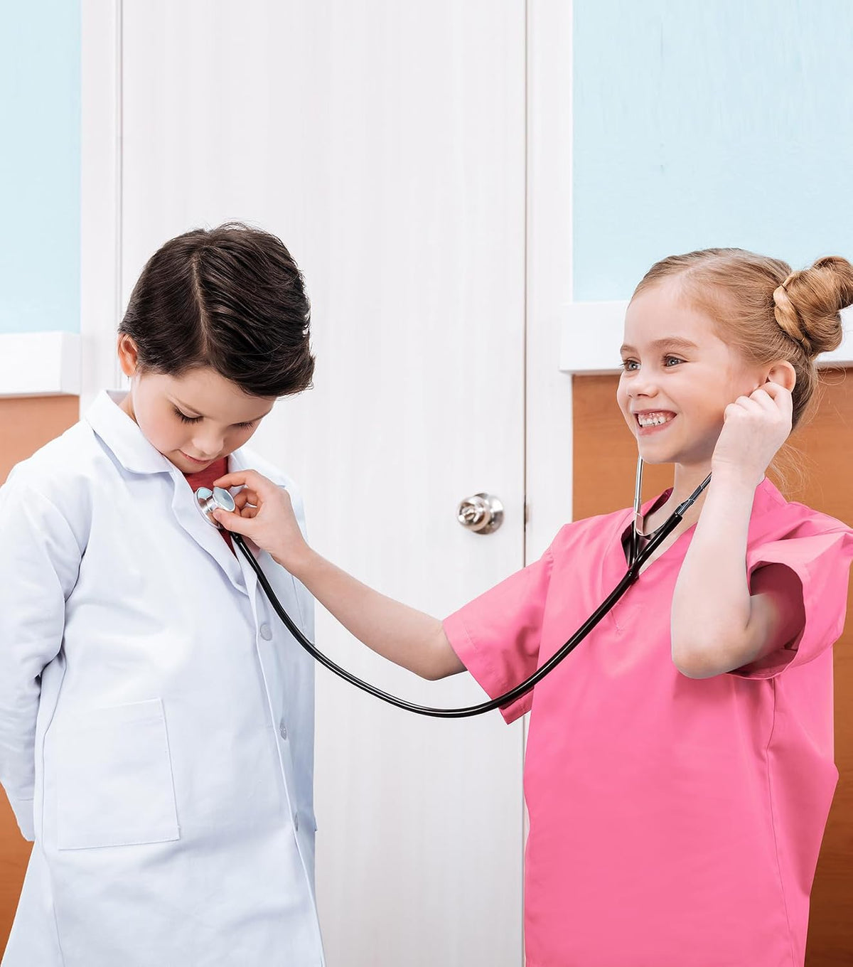 BOMLY Doctor Costume for Kids 7Pcs Toddler Scrubs Set for Boys and Girls