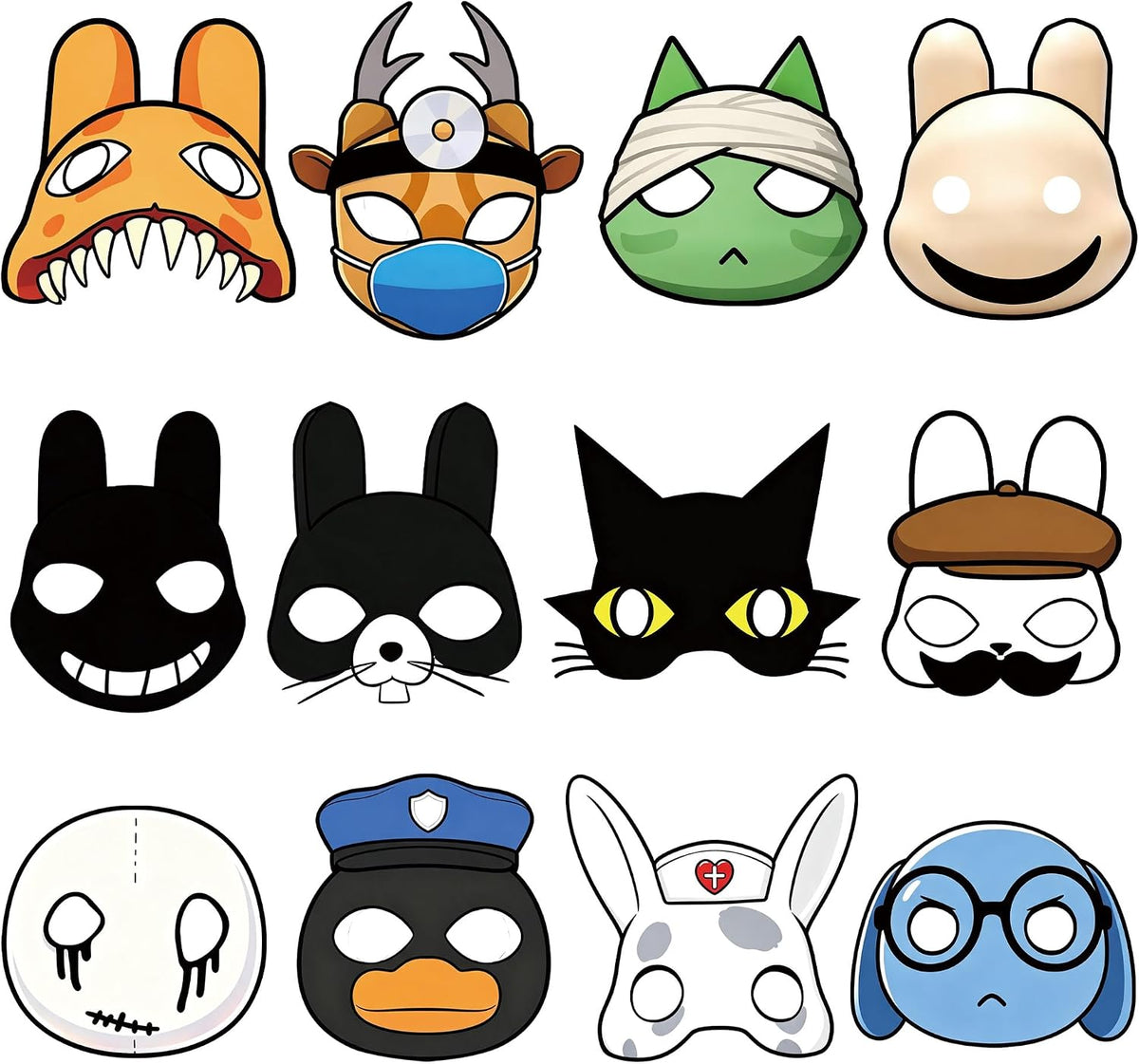 Animal Hospital 12Pcs Birthday Party Masks Supplies Halloween Christmas Birthday Party Favors