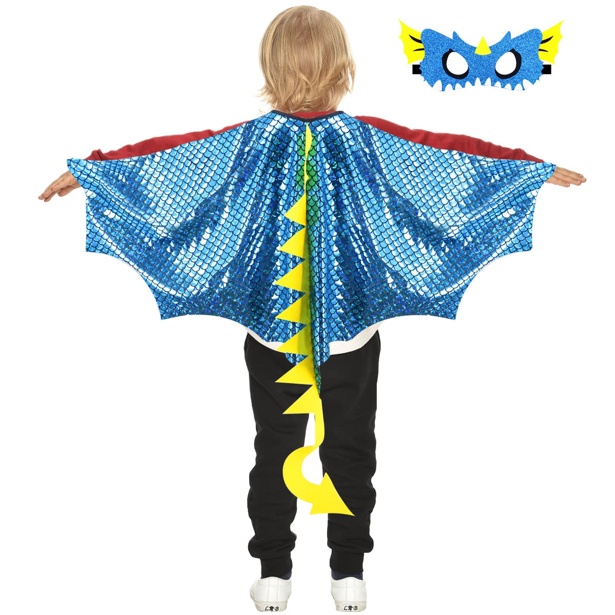 Dragon Wings Costume for Kids Dinosaur Toys with Dino Mask Cape