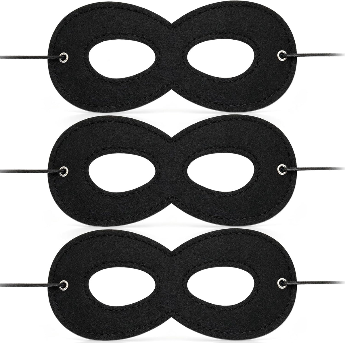 Black Superhero Eye Masks Adjustable Felt Halloween Dress Up Party Masks