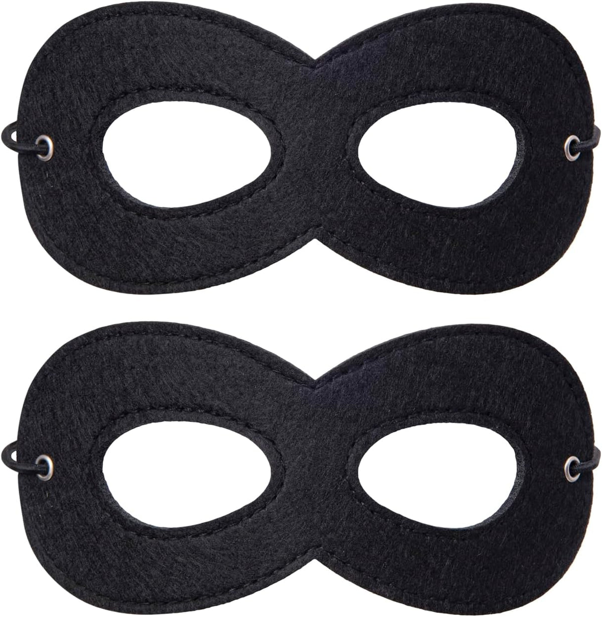 2 Pieces Black Felt Eye Mask,Halloween Costumes Masquerade Half Mask Cosplay Party Supplies for Adult Kids